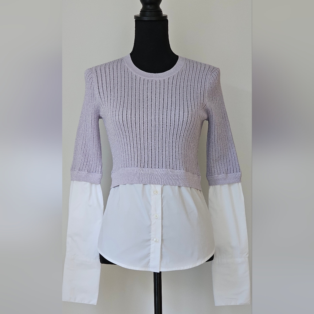 VERONICA BEARD Women's Size XS Kaley Mixed Media‎ Lilac Sweater